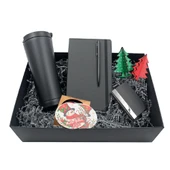 Siyah Dörtlü Set | VIP Hediye Özel Kutusu ile - Termos, Defter, Defter ve Kartvizitlik thumbnail 1