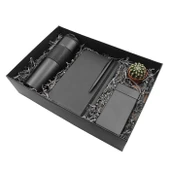 Minimalist Dörtlü Vip Hediye Seti / Ajanda, Kalem, Termos ve Powerbank thumbnail 3