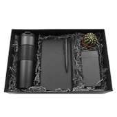 Minimalist Dörtlü Vip Hediye Seti / Ajanda, Kalem, Termos ve Powerbank thumbnail 2