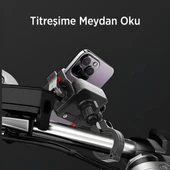 Gidon Bağlantılı 360° Derece Ayarlanabilir 3.5”-7.2” Uyumlu Motosiklet Bisiklet Telefon Tutucu thumbnail 4