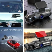 WiFi Destekli Araç İçi & Dışı Çift Kameralı Dikiz Aynası Kamera (5365) - 2