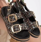 Olira Siyah Simli Kemerli Sandalet thumbnail 2