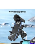 Ayna Bağlantılı Güneş Ve Yağmur Korumalı 360° Derece Ayarlanabilir Motosiklet Telefon Tutucu thumbnail 6