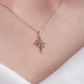 Gümüş Kolye - Oniks (Siyah) Taşlı Polaris Kutup Yıldızı 925 Ayar Gümüş Kolye - 3