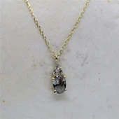 Gümüş Kolye - 0.60 CT Zultanit 0.10 CT Pırlanta(Sıignity)Taşlı Modern Tasarım Kolye- Hediyelik Kolye - 2