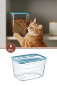 Evcil Hayvan Kuru Mama Saklama Kabı 6 Litre, Şeffaf Gövdeli Kedi Köpek Mama Kutusu BPA İçermez thumbnail 1