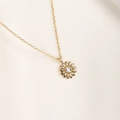 Gümüş Kolye - Zirkon Taşlı Tasarım 925 Ayar Gümüş Kolye - 7