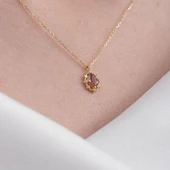 Gümüş Kolye - Vintage Tasarım Zultanit (Renk Değiştiren) Taşlı Minimal 925 Ayar Gümüş Kolye - 1