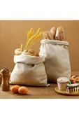 Ham Bez Ekmek Saklama Torbası 30x35 cm Nefes Alabilir Ham Kumaş, Ağzı Büzgülü - 1