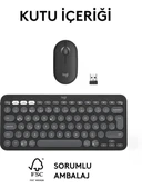 Logitech 920-012245 Grafit Pebble 2 Combo Çoklu Sessiz Kablosuz Türkçe Q Klavye Mouse Seti - 9