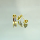 Gümüş Küpe - 925 Ayar 1.10 Karat Zultanit (Renk Değiştiren) Taşlı Oval Model Gümüş Küpe - 3