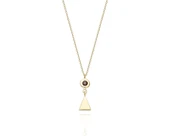 Gümüş Kolye - 925 Ayar Gümüş Kolye - Üçgen Motifli Smoky Taşlı Modern Gümüş Kolye - Hediyelik Kolye - 1