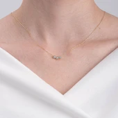 Gümüş Kolye - Tria Pırlanta Montürü Gümüş Kolye-Pırlanta Gümüş Kolye-Hediye Gümüş Kolye - 4