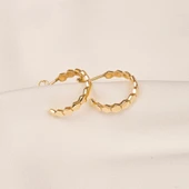 Gümüş Küpe - 925 Ayar Gümüş Bal Peteği Modelli Altıgen Küpe - 6