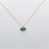 Gümüş Kolye - Oval Firuze Taşlı Minimal Tasarım Sade 925 Ayar Gümüş Kolye-Hediye Gümüş Kolye - 2