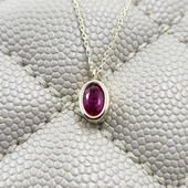 Gümüş Kolye - 1.05 Karat Ruby Taşlı Tasarım Modern 925 Ayar Gümüş Kolye - Ruby Taşlı Hediyelik Kolye - 4