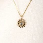 Gümüş Kolye - Zirkon Taşlı Tasarım 925 Ayar Gümüş Kolye - 5