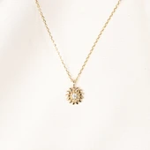 Gümüş Kolye - Zirkon Taşlı Tasarım 925 Ayar Gümüş Kolye - 6