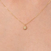 Gümüş Kolye - Zirkon Taşlı Tasarım 925 Ayar Gümüş Kolye - 3