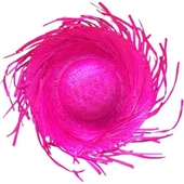 Tropikal Parti Fuşya Hasır Hawaii Şapkası thumbnail 4