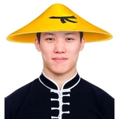 Uzak Doğu Asyalı Şapkası Sarı Renk thumbnail 1