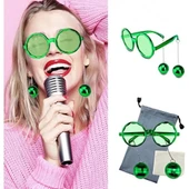 Disko Toplu Küpeli Parti Gözlüğü Yeşil Renk thumbnail 4