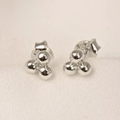 Gümüş Küpe - 925 Ayar Gümüş Üç Toplu Minimal Küpe - 8