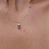 Gümüş Kolye - 1.05CT Zultanit 0.25CT Pırlanta (Signty) Doğal Taşlı Sade Tasarım 925 Ayar Gümüş Kolye - 5