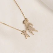 Gümüş Kolye - Anne Kız 925 Ayar Gümüş Kolye - 6