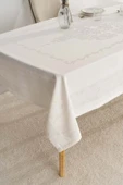 Jumbo Jakar Krem Sıvı İtici Leke Tutmaz Masa Örtüsü 160x220 cm thumbnail 3