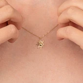 Gümüş Kolye - Güneş 925 Ayar Gümüş Kolye - 4