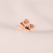 Gümüş Küpe - 925 Ayar Gümüş Minimal Kalp Figürlü Küpe - 8