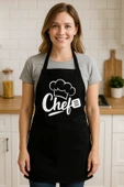 Siyah Chef Baskılı Su Geçirmez Mutfak Önlüğü - 1