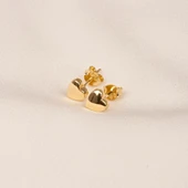 Gümüş Küpe - 925 Ayar Gümüş Minimal Kalp Figürlü Küpe - 6