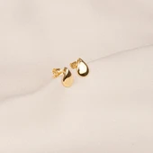 Gümüş Küpe - 925 Ayar Gümüş Minimal Damla Figürlü Küpe - 5