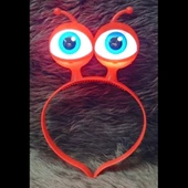 Led Işıklı & Pilli Uzaylı Göz Parti Tacı Kırmızı Renk thumbnail 2