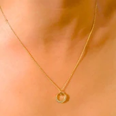 Gümüş Kolye - Simenta Yarım Ay Taşlı Modern Tarz 925 Ayar Gümüş Kolye - Ay Taşlı Hediyelik Kolye thumbnail 4