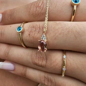 Gümüş Kolye - 1.05CT Zultanit 0.25CT Pırlanta (Signty) Doğal Taşlı Sade Tasarım 925 Ayar Gümüş Kolye - 7