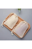 Doğal Pamuklu File Sabun Kesesi 3'lü Set 9x15 cm Sabunluk, Duş Lifi, Banyo Aksesuarı - 1