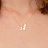 Gümüş Kolye - Anne Kız 925 Ayar Gümüş Kolye - 4