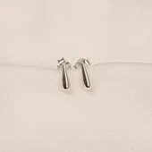 Gümüş Küpe - 925 Ayar Gümüş Minimal Su Damlası Küpe - 8