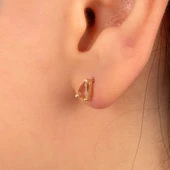 Gümüş Küpe - 925 Ayar Gümüş Damla Desenli Zultanit Taşlı Küpe - 1