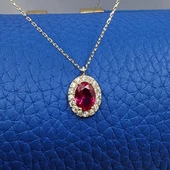 Gümüş Kolye - Lal Taşlı Vintage 925 Ayar Gümüş Kolye-Lal Taşlı Divarane Taşlı Hediyelik Gümüş Kolye - 7