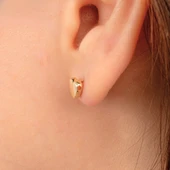 Gümüş Küpe - 925 Ayar Gümüş Minimal Kalp Figürlü Küpe - 3