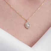 Gümüş Kolye - Oval Signity (Zirkon) Taşlı Modern Tasarım 925 Ayar Gümüş Kolye - 2