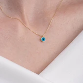 Gümüş Kolye - Mavi Nazar Boncuğu Göz Sade 925 Ayar Gümüş Kolye - Nazar Boncuğu 925 Ayar Gümüş Kolye thumbnail 2