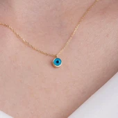 Gümüş Kolye - Mavi Nazar Boncuğu Göz Sade 925 Ayar Gümüş Kolye - Nazar Boncuğu 925 Ayar Gümüş Kolye thumbnail 1