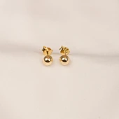 Gümüş Küpe - 925 Ayar Gümüş Minimal Top Küpe - 6