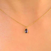 Gümüş Kolye - 0.25 Ct Mistik Topaz Aleksantrıt Has Taşlı Gümüş Kolye -Hediyelik 925 Ayar Gümüş Kolye - 1