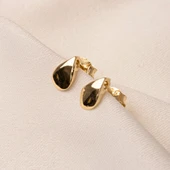 Gümüş Küpe - 925 Ayar Gümüş Minimal Damla Figürlü Küpe - 6